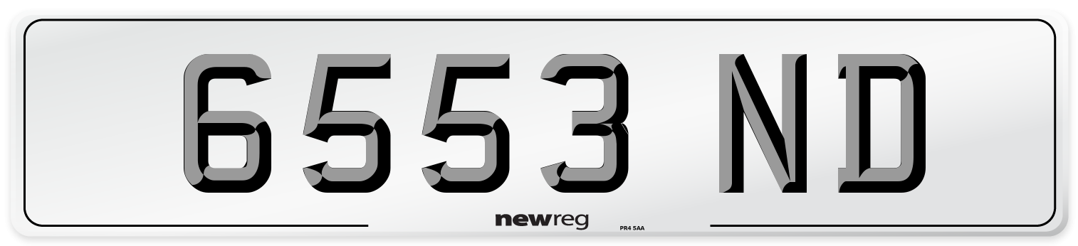 6553 ND Number Plate from New Reg